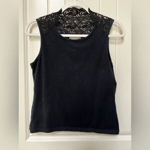 Kenar Black Lace Back Tank Top
